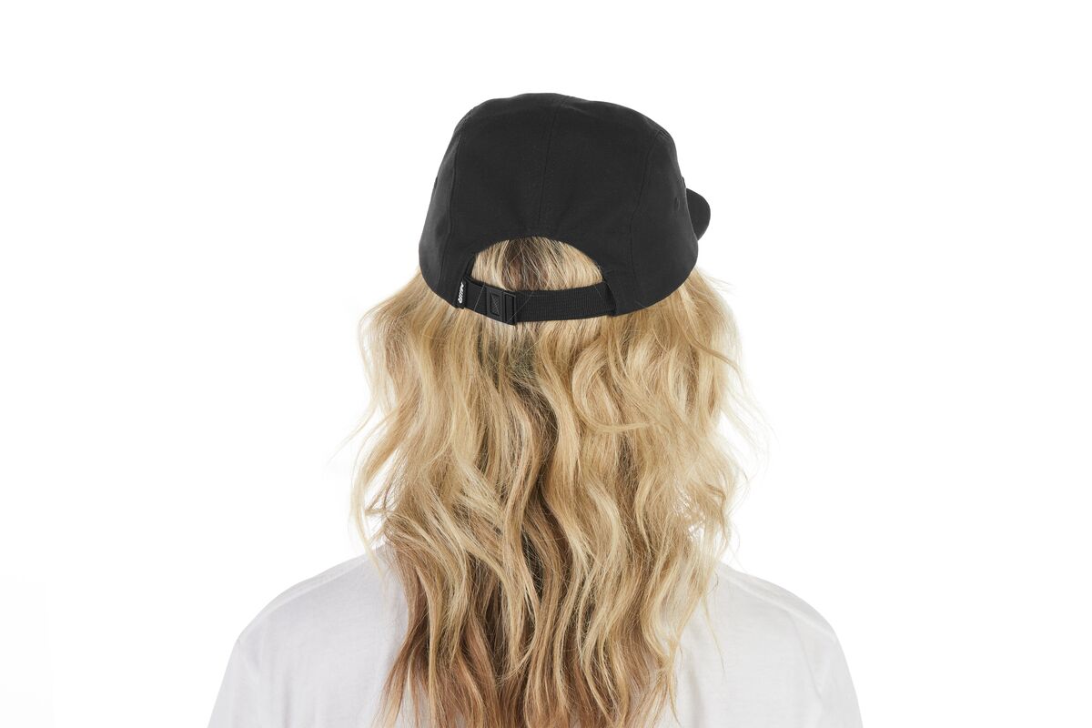 recycled-poly-flat-brim-5-panel-hat-v8 WebPDP-HAT003002_Recycled_Poly_Flat_Brim_5Panel_Hat_Black_Studio_Harper_Studios_0723_Back__HAT003002OS.jpg